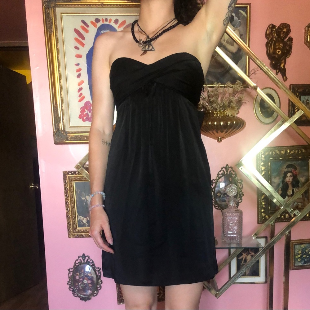 Black strapless BCBG dress